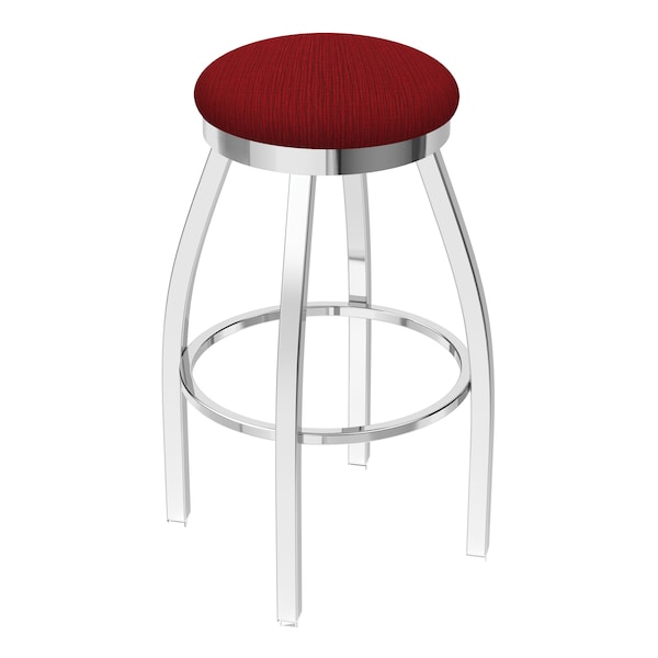 25" Swivel Counter Stool, Chrome Finish, Graph Ruby Seat